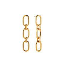 Load image into Gallery viewer, Rectangular Link Drop Earrings
